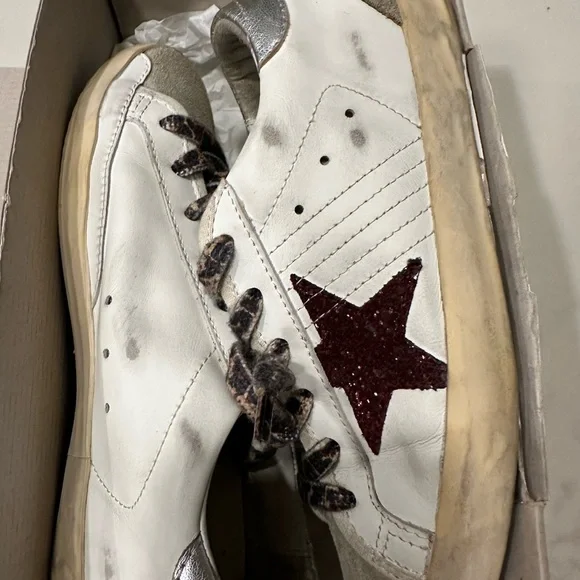 Golden Goose White and Bordeaux Sneakers - Picture 6 of 8